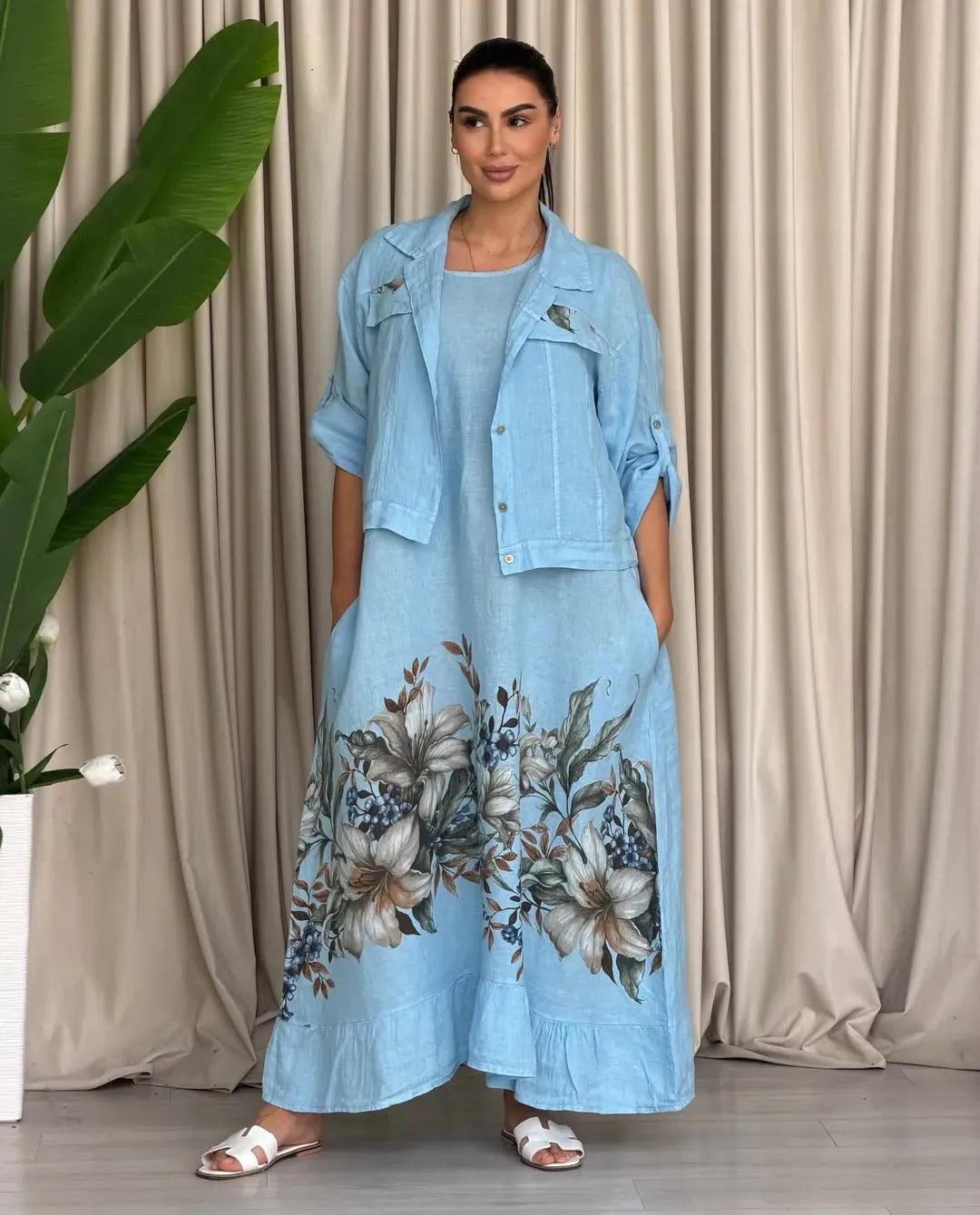 Linen Dress & Matching Jacket