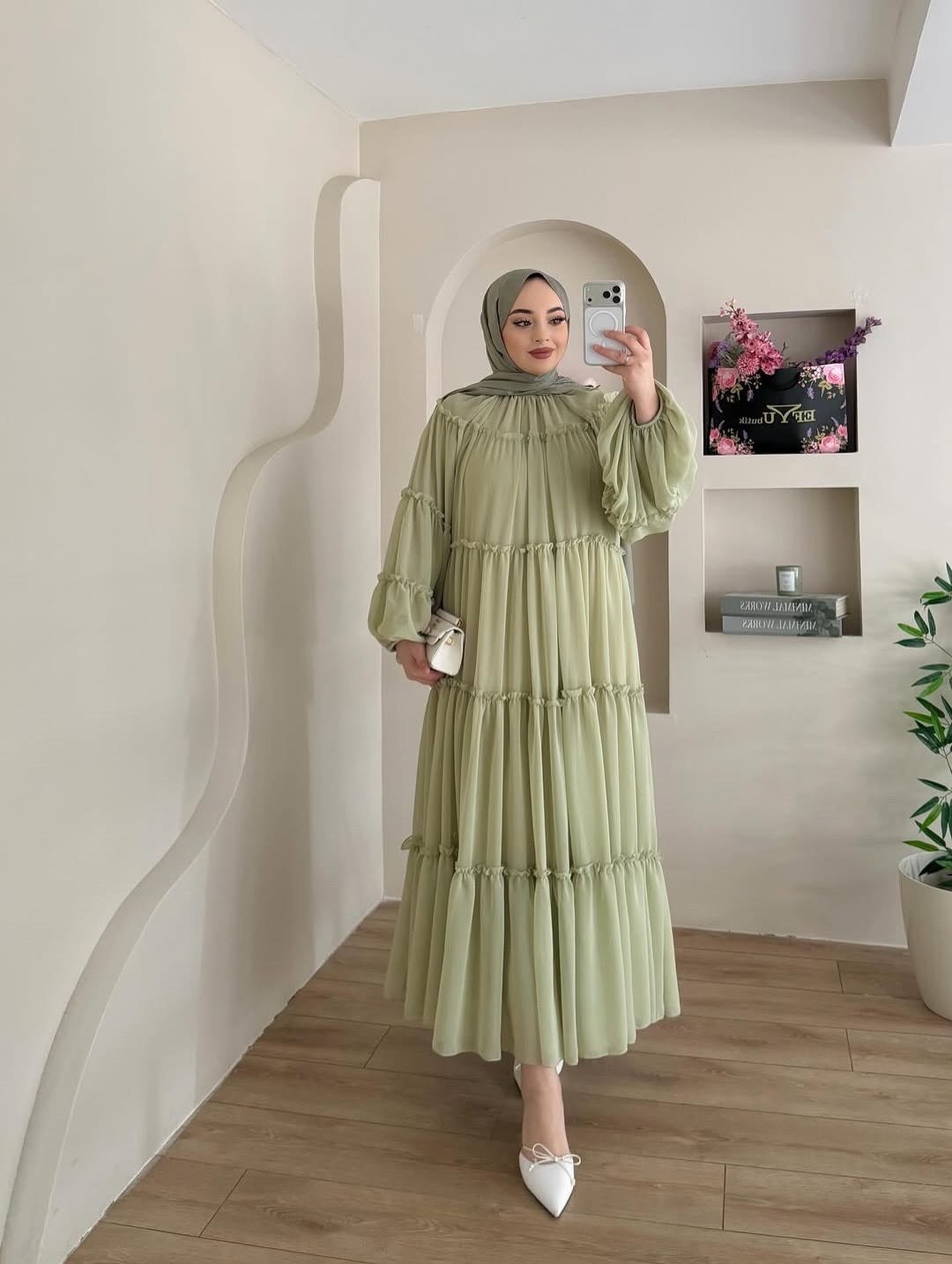 Tiered Chiffon Dress