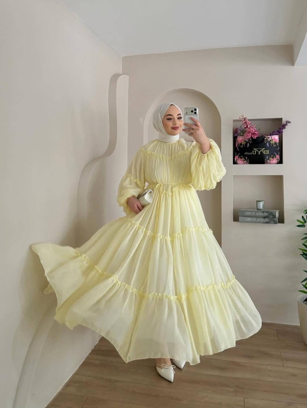 Tiered Chiffon Dress