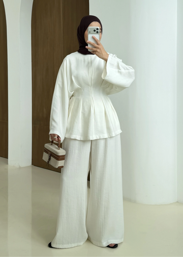 Peplum Wide-Leg Set