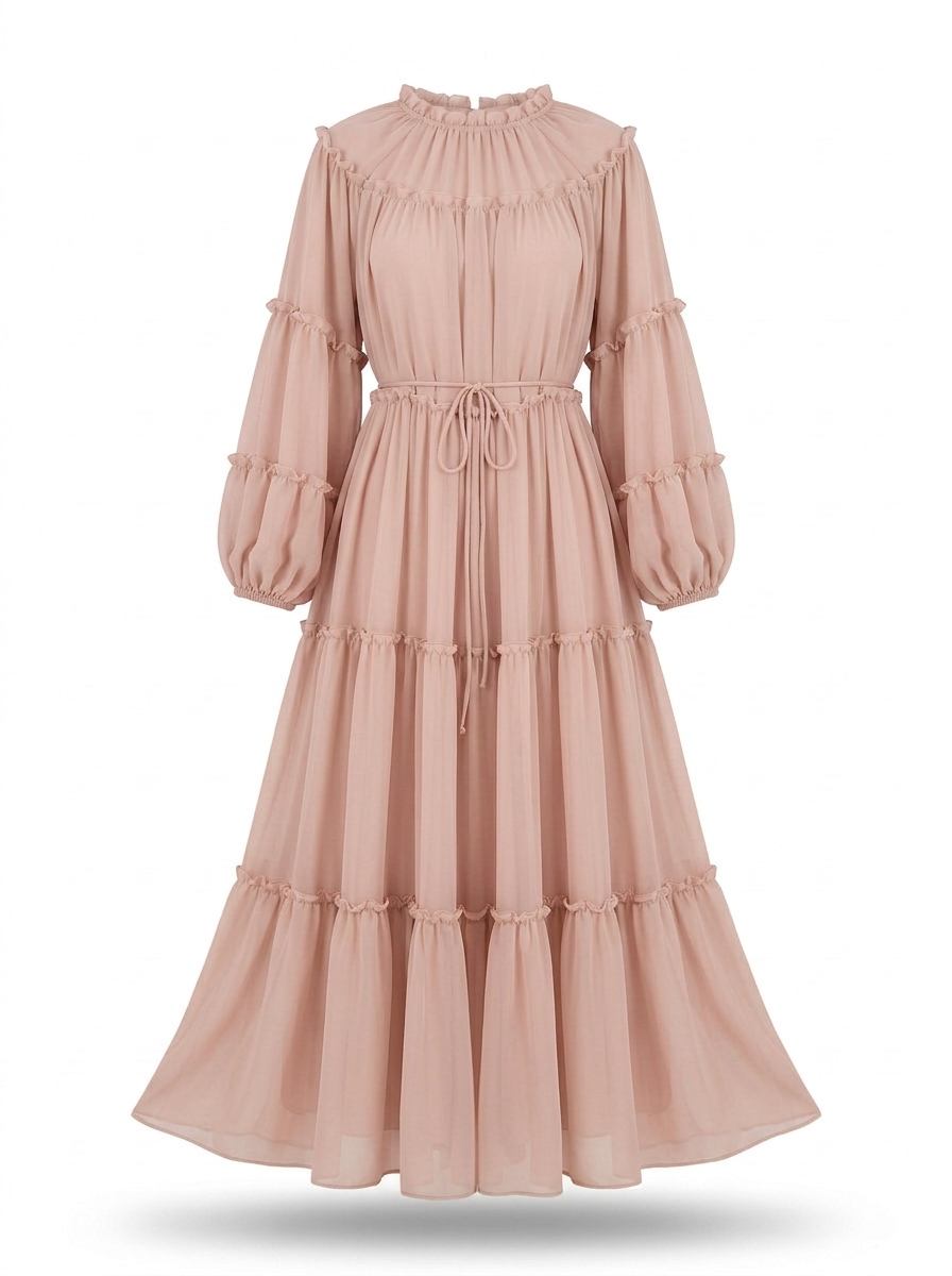Tiered Chiffon Dress