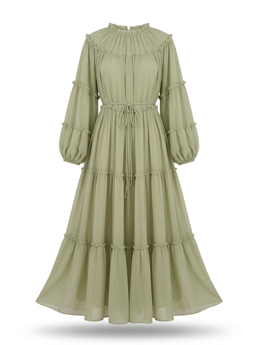 Tiered Chiffon Dress