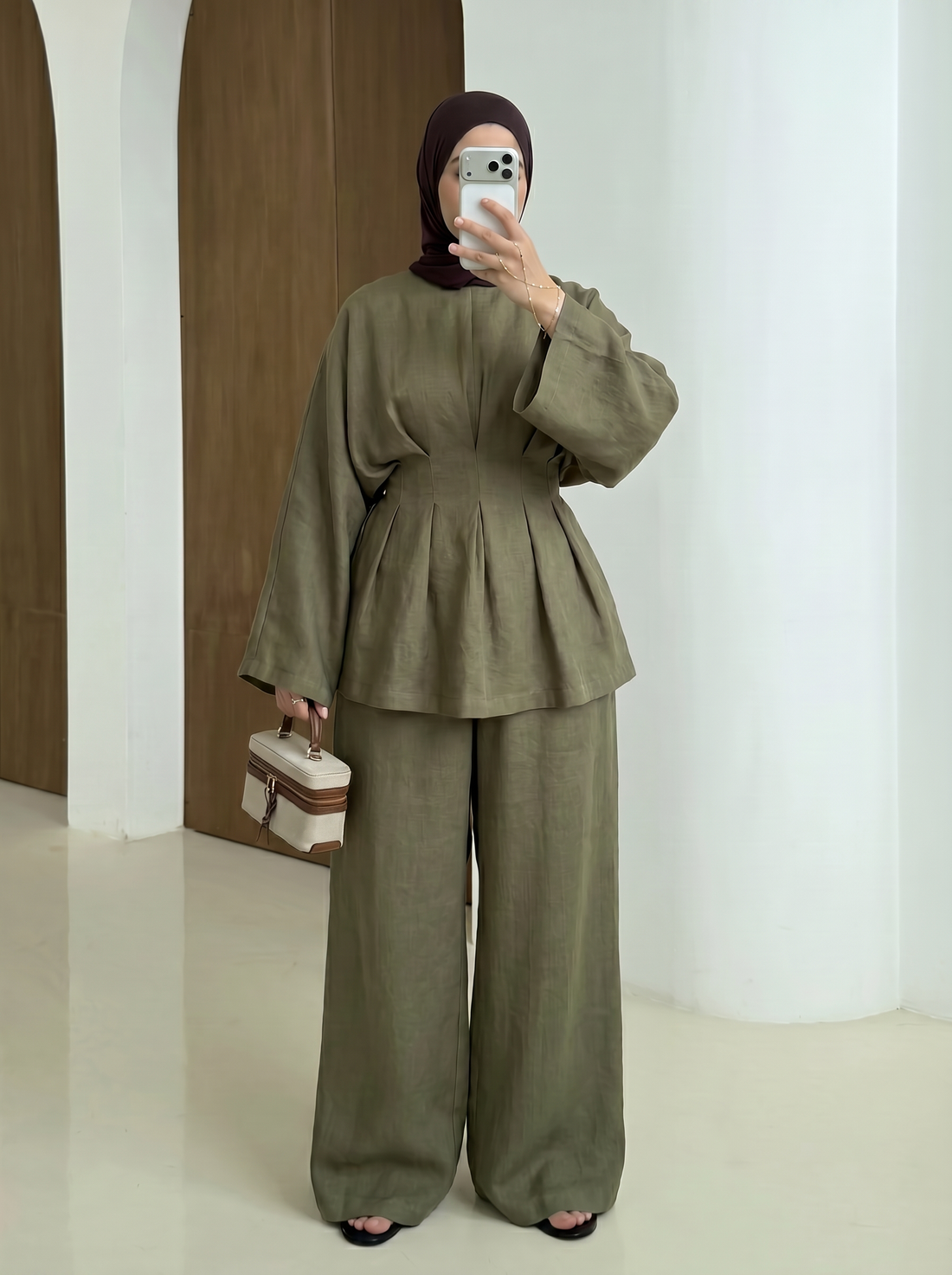 Peplum Wide-Leg Set